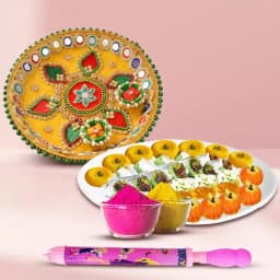 Delectable Assorted Sweets from Bhikaram with Pooja Thali N Holi Colors 1