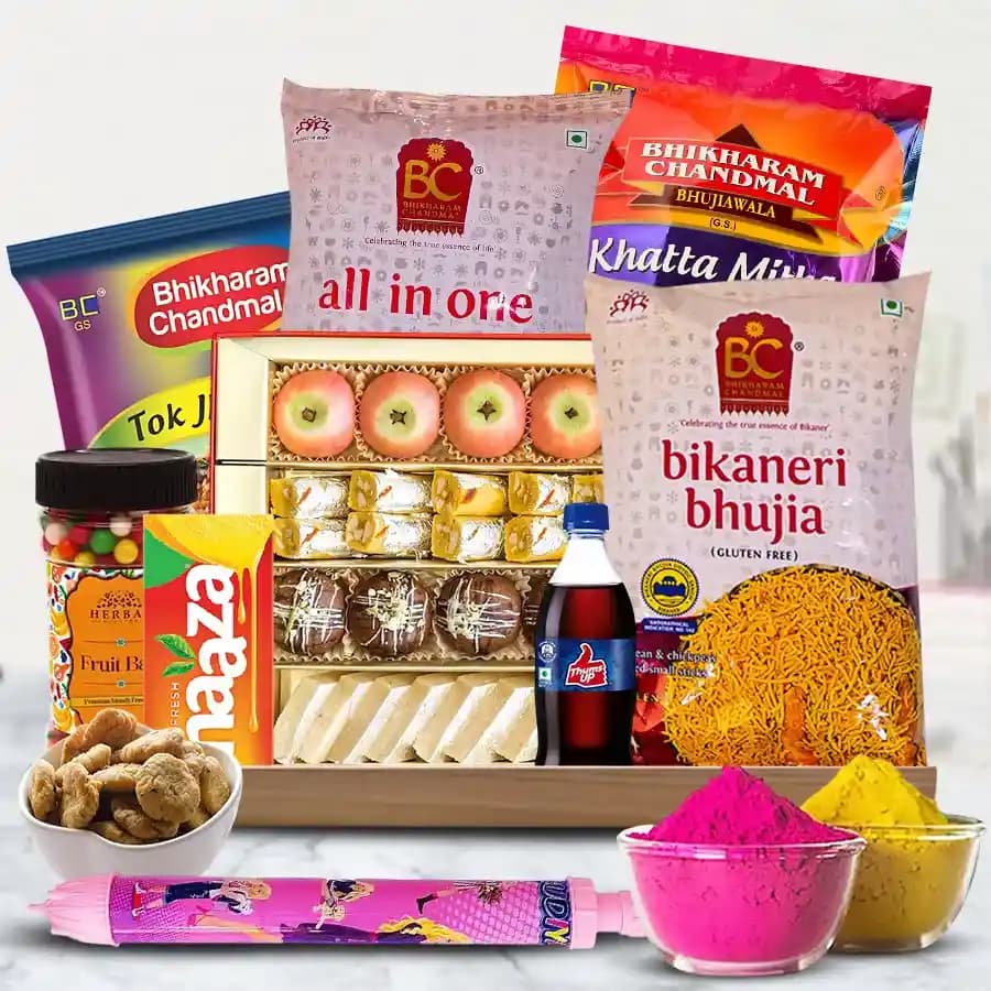 Marvelous Sweets n Snacks Gift Hamper for Holi