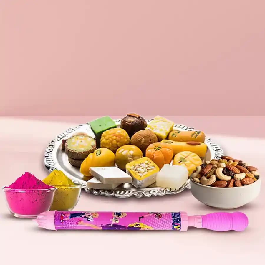 Enticing Dry Fruits in Potli n Mixed Sweets from Haldirams for Holi