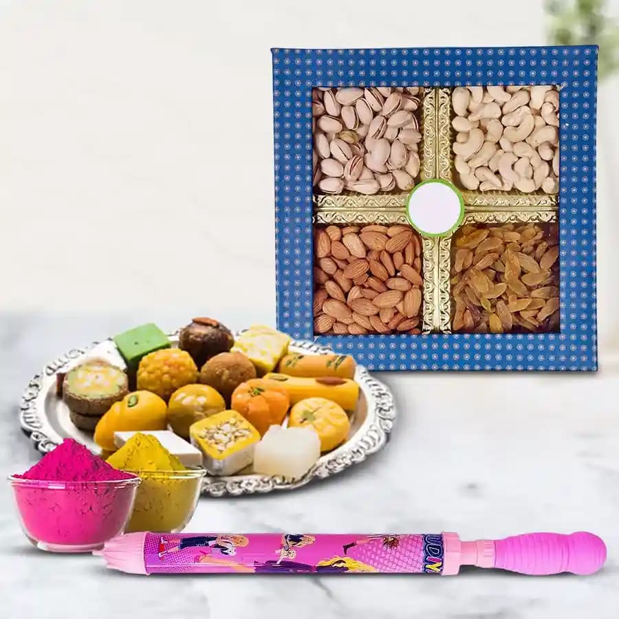 Delightful Mixed Sweets from Haldirams n Dry Fruits Combo for Holi