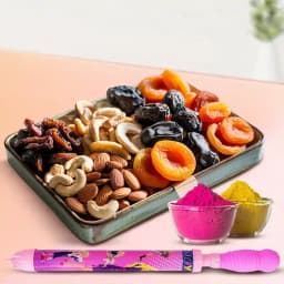 Mouth Watering Assorted Dry Fruits Gift Tray for Holi 1