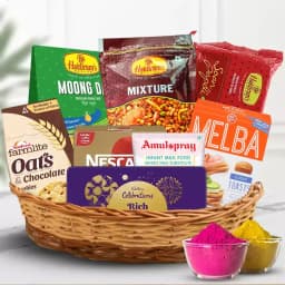 Fantastic Holi Gift Basket with Assorted Items 1
