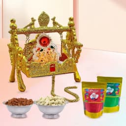 Auspicious Ganesh Laxmi Palana with Ganesh Laxmi Mandap n Dry Fruits 1