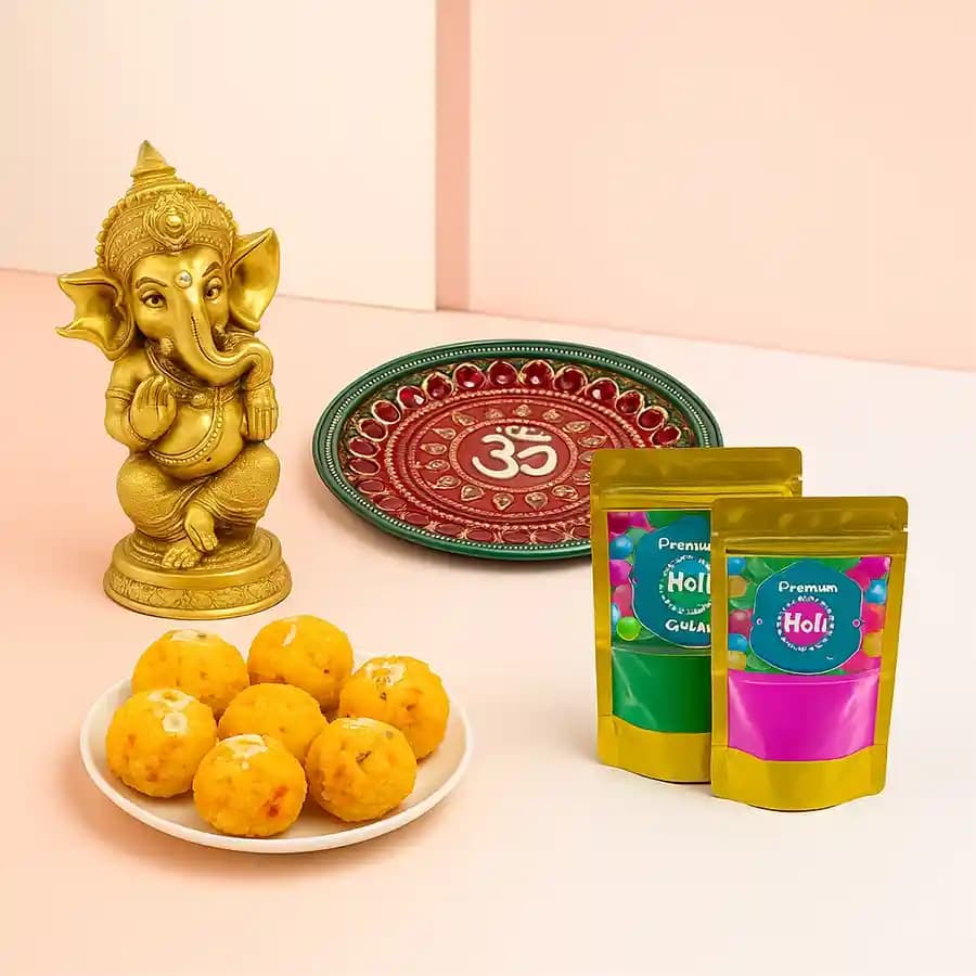Wonderful Ganesha Idol with Boondi Laddu n Thali