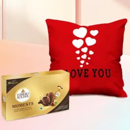 Mesmerizing Personalized ILU Velvety Cushion with Ferrero Rocher 1