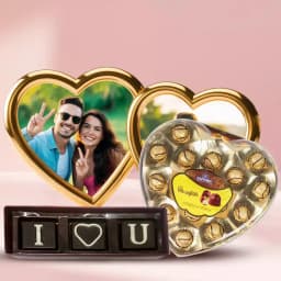 Attractive Personalized MD Love Frame with Chocolates Combo 1