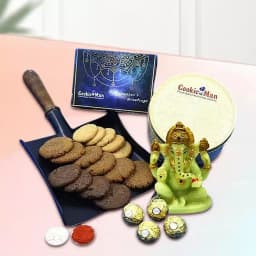 Delicious Cookie Man Cookies n Chocolates Galore with Glowing Ganesh N Roli Teeka 1
