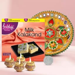 Angelic Diwali Gift of Haldiram Sweets with Earthen Diya 1
