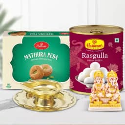 Lord Ganesha N Traditional Haldirams Sweets Combo 1
