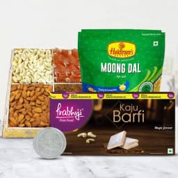 Nutty Dry Fruits Haldiram Sweets n Snacks with Silver Plated Coin 1