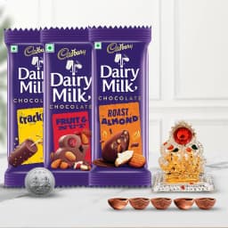 Tasty Cadbury Combo of 3 with Laxmi Ganesh Mandap Free Coin n Diya 1