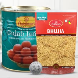 Lovely Gift of Haldiram Sweets n Snacks with Free Coin 1