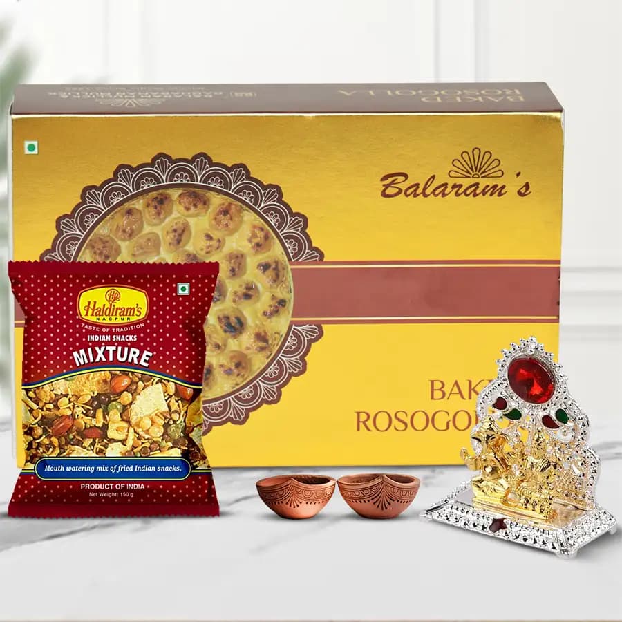 Finest Balaram Mullick Baked Rasogulla with Mixture n Religious Mandap