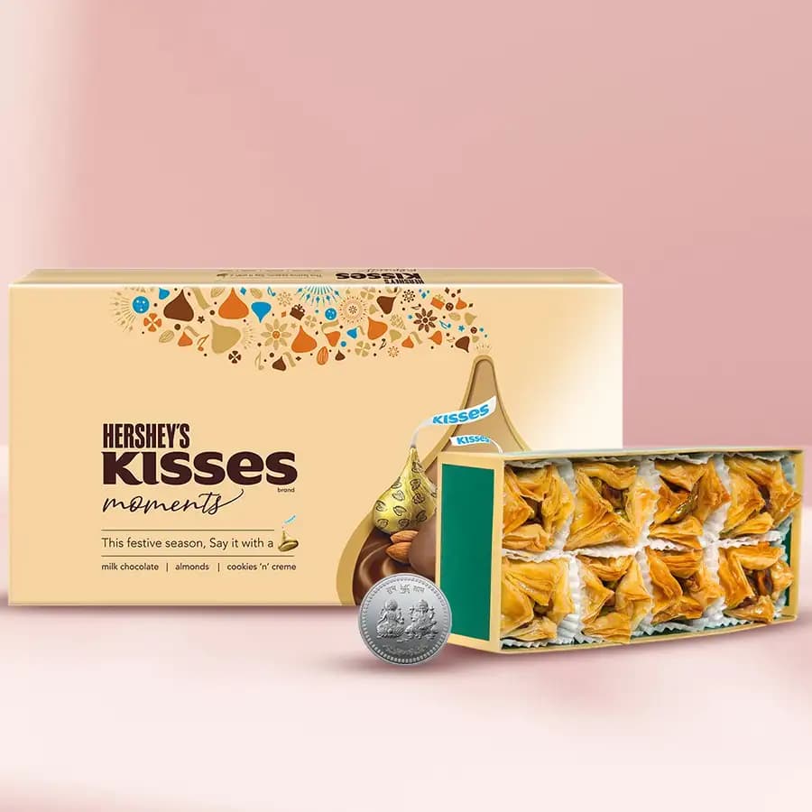 Lovely Gift of Hersheys Kisses Moments with Pyramid Baklawa