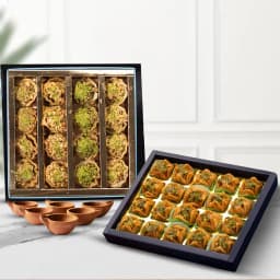 Ideal Diwali Gift of Pyramid n Tart Baklawa Matka Diya 1