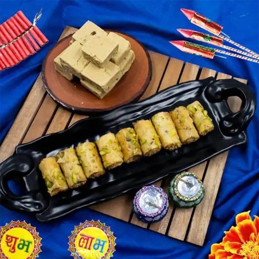 Special Diwali Gift of Roll Baklawa n Kaju Bite