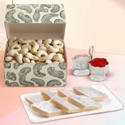 Ambrosial Gift of Kaju Katli with Cashews n Roli Chawal 1