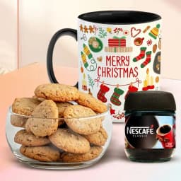 Tasty Xmas Coffee Hamper with Almond Coated Cookies 1