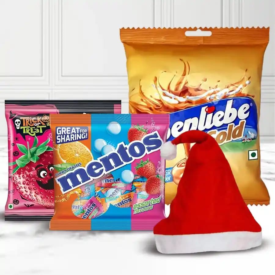 Stunning Gift of Santas Cap Full of Chocolates for Kids