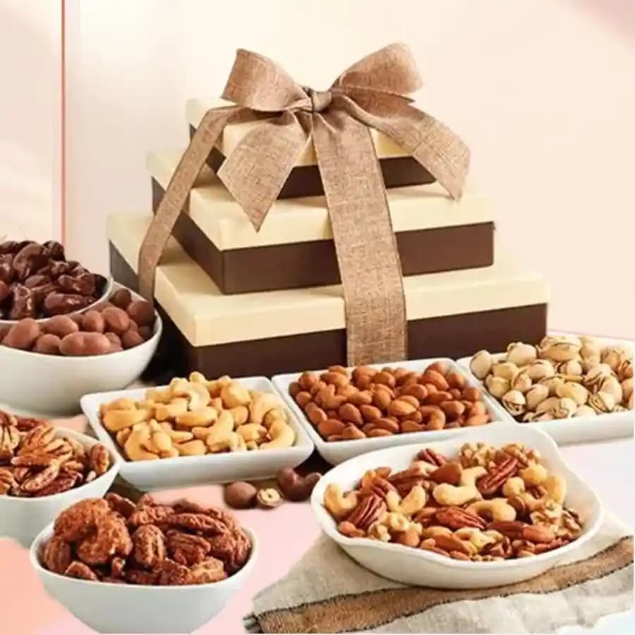 Irresistible Tower of Assorted Nuts for Xmas