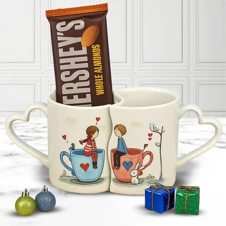 Stunning Xmas Personalized Gift of Mug n Hersheys Bar