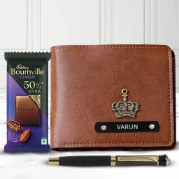 Lovely Customized Mens Wallet with Laser Pen n Cadbury Bournville 1