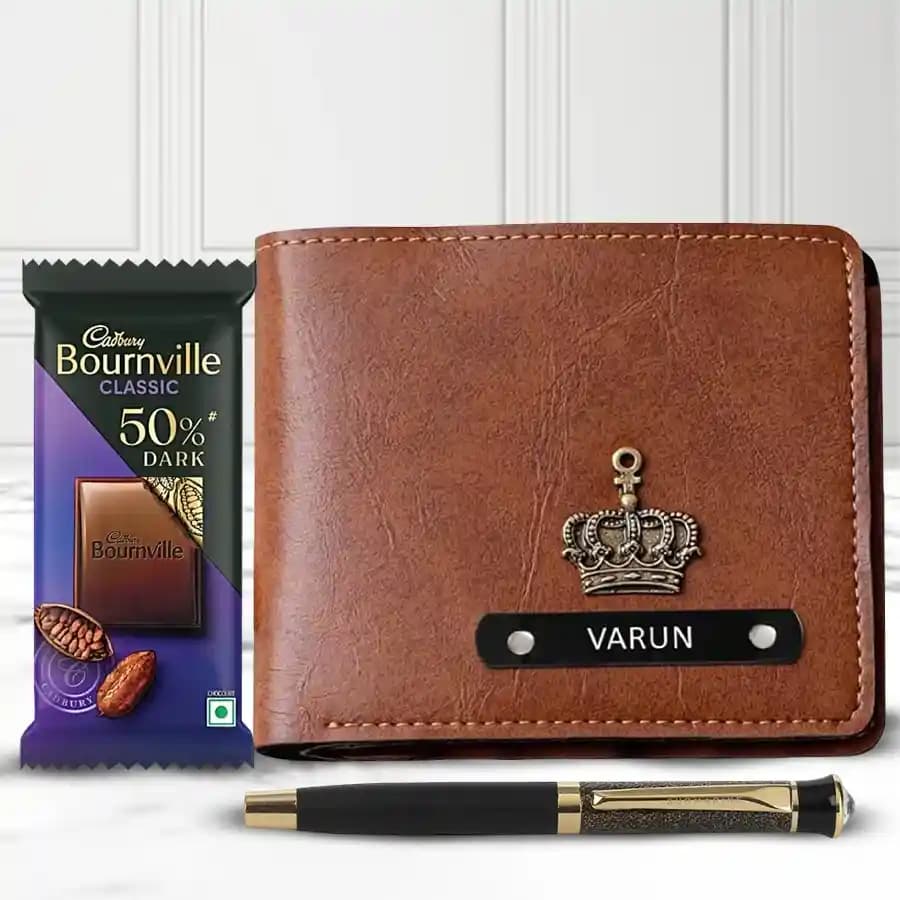 Lovely Customized Mens Wallet with Laser Pen n Cadbury Bournville