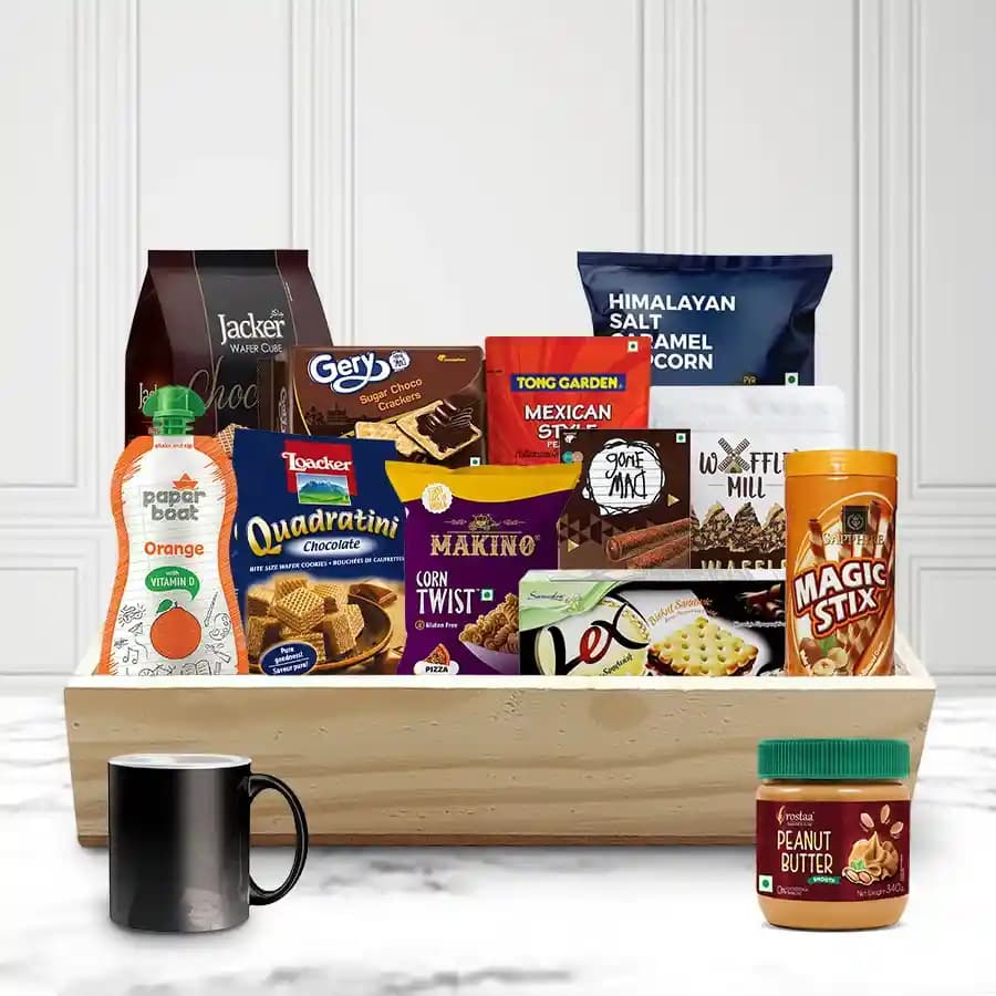 Joyous Christmas Gift Basket of Gourmet Snacks