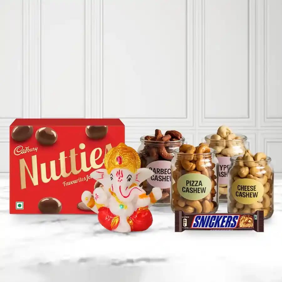 Festive Marble Ganpati Treats with Assorted Nuts