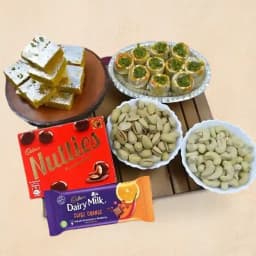 Exquisite Delight: Haldiram Sweets, Chocolates & Nuts Basket 1