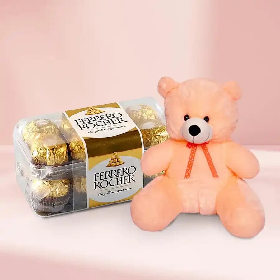 Fearless Love Teddy n Ferrero Rocher Combo