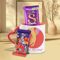 Ever Romantic Red Heart Handle Mug with Cadbury Chocolates 1
