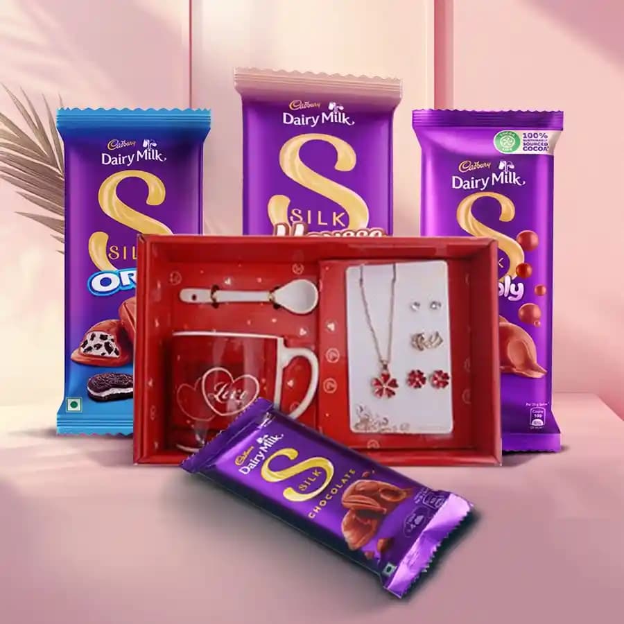 Decorated Love Mug Fashion Jewelry n Cadbury Chocolates