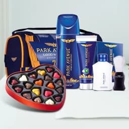 Amazing Park Avenue Grooming Collection with Hand Made Heart Shape Chocolate Box 1