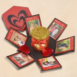 Romantic Gift of Personalized Hexagonal Explosion Box of LED Heart Lighting Jar 1