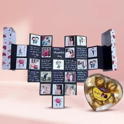 Appealing Pop Out Heart Personalized Card with Heart Shape Sapphire Chocolates 1