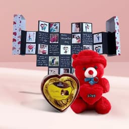 Exclusive Pop Out Heart Personalized Card with Heart Shape Sapphire Chocolate Box N a 6in Teddy 1