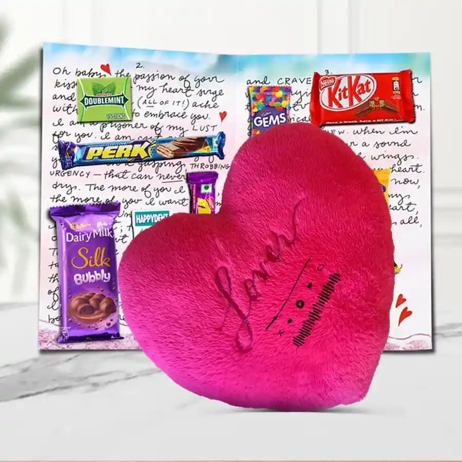 Dazzling Chocolate Message Card with Assorted Chocolates and ILU Singing Heart