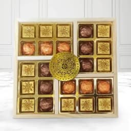 Amazing Handmade Chocolates in Wooden Tray 1