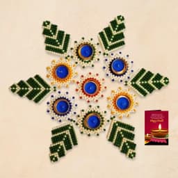 Beautifully Beaded Pearl Rangoli N Diya Set of 20 pcs 1
