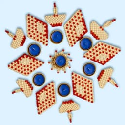 Beautifying Pearl Beads Rangoli N Wax Diya Decor set of 20pcs 1