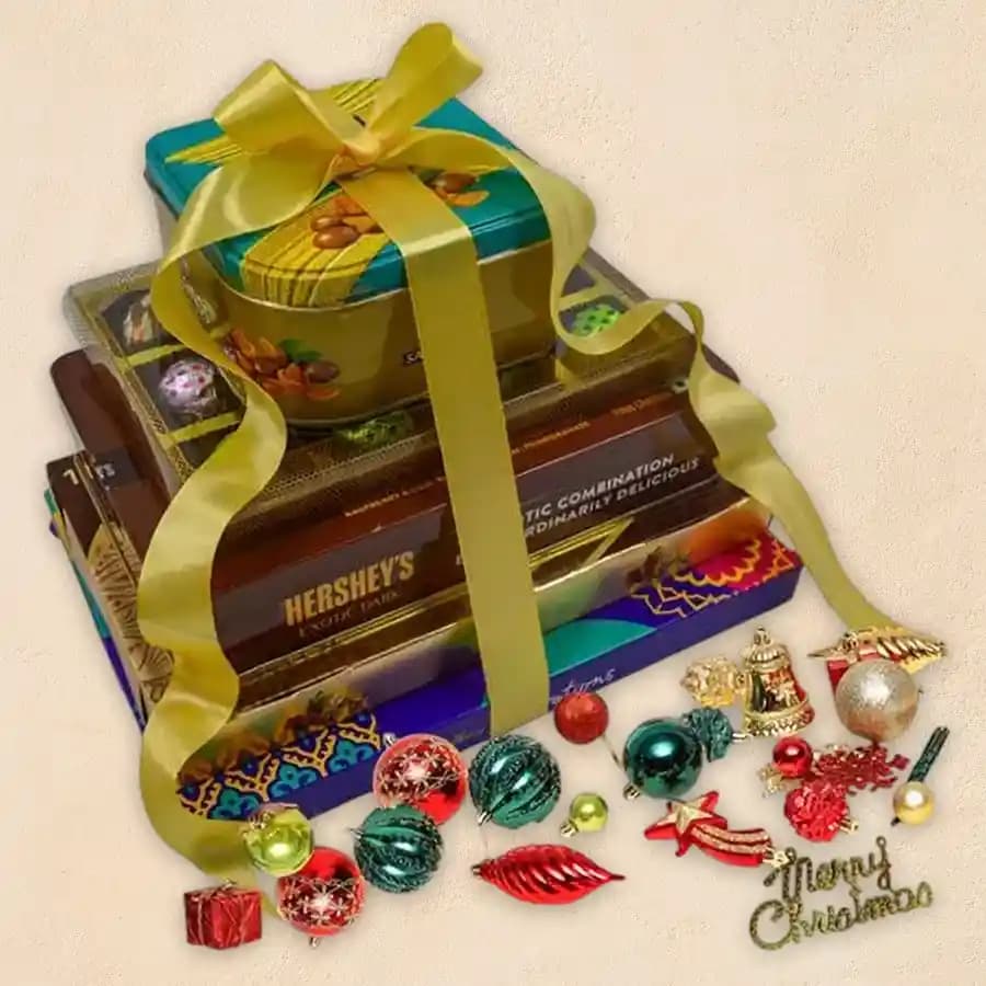 Wholesome 5 Tier Chocolate Tower with X-mas Accessories