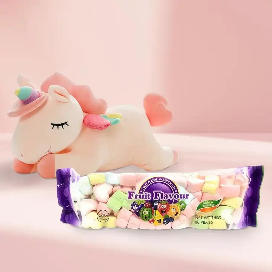 Magical Unicorn Plush & Gourmet Marshmallow Set