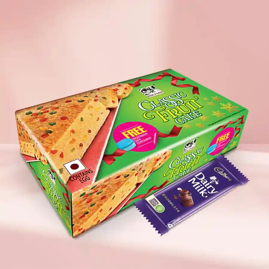 Personalized X-Mas Wish Choco Wrap n Fruit Cake