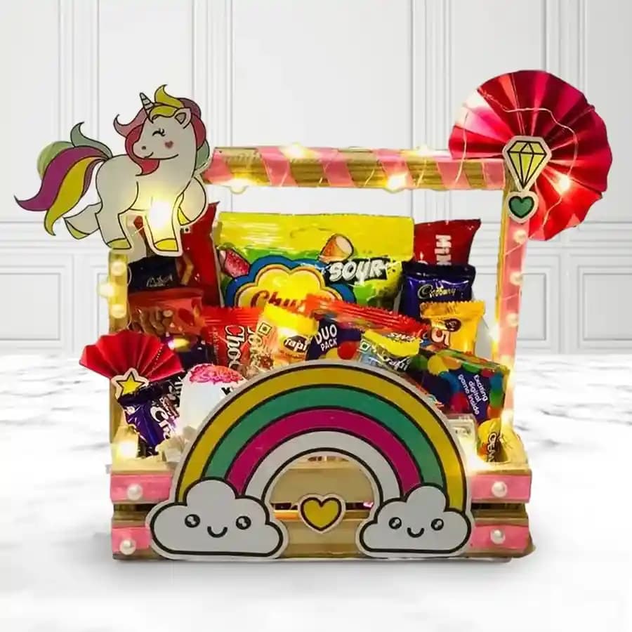 Delightful Chocolate Surprise Hamper with Creative Decor for Kids