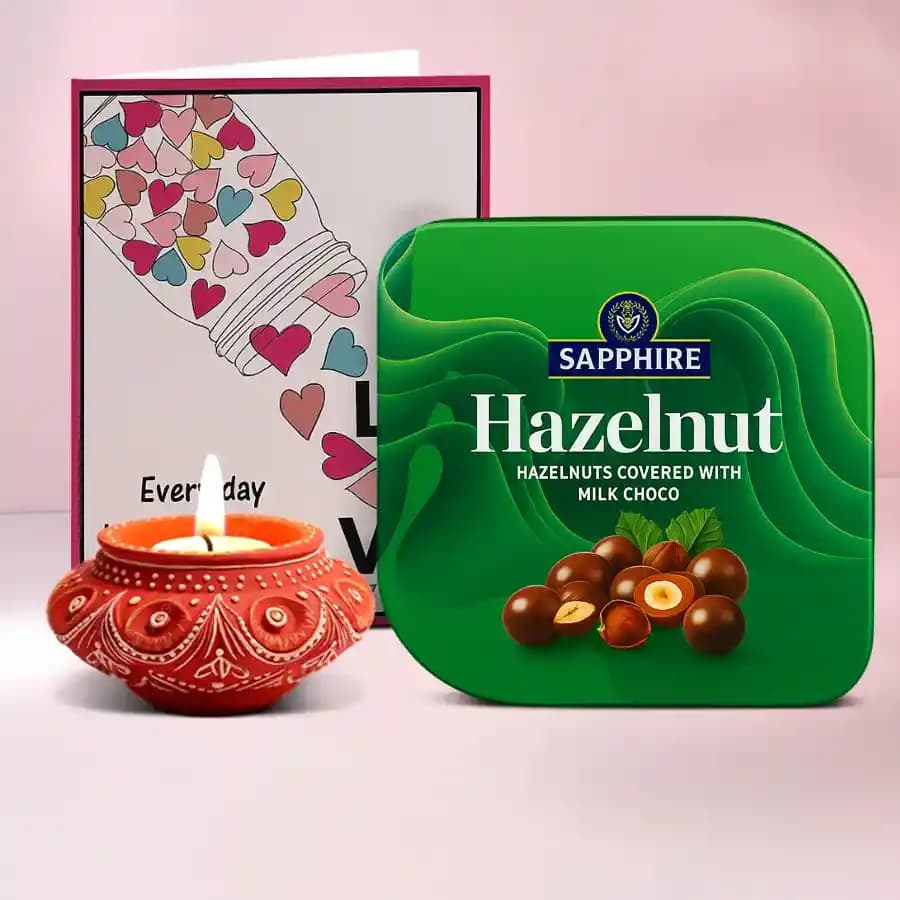 Sweet Surprises Diya With Sapphire Chocolates