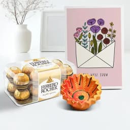 Shine Bright Diya With Ferrero Rocher 1