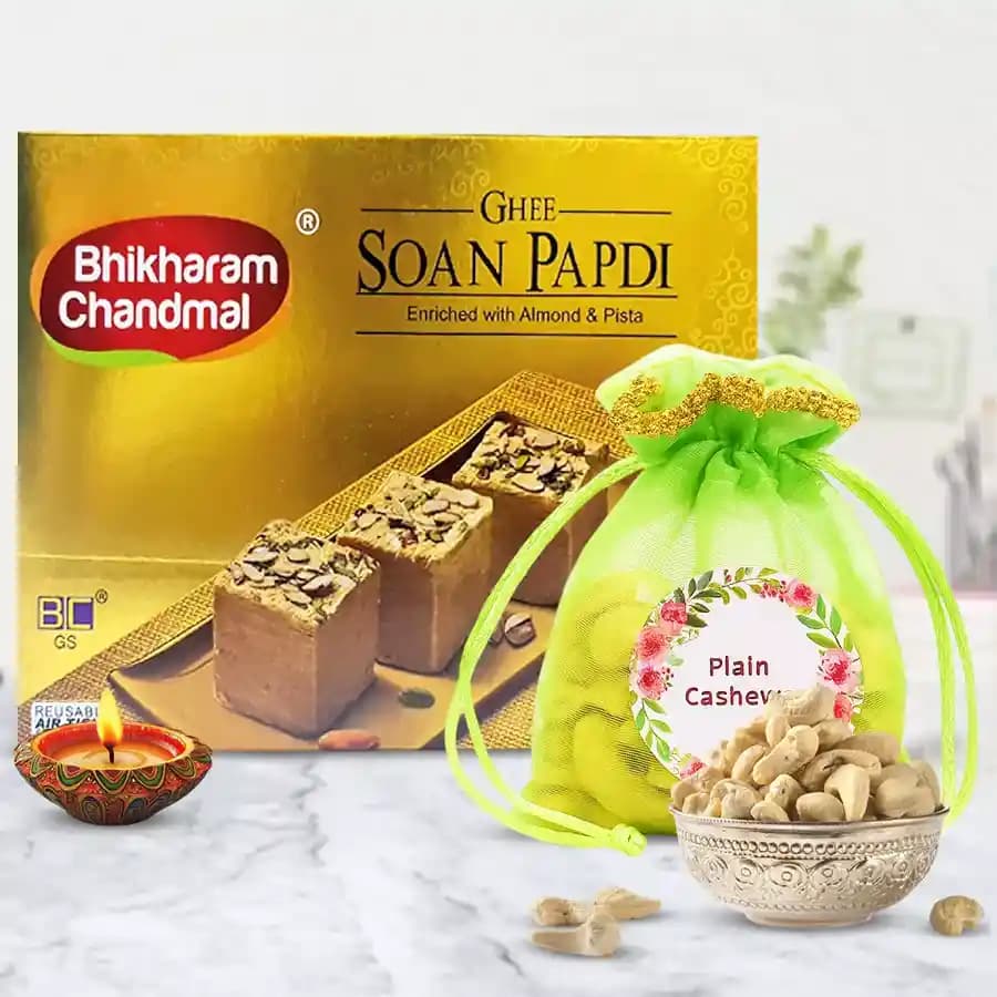 Cashews And Festive Diya