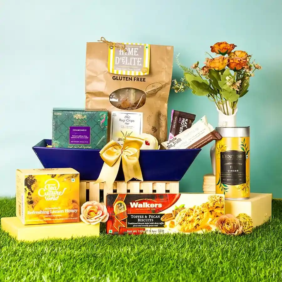 Luxurious Tea and Snack Delight Basket