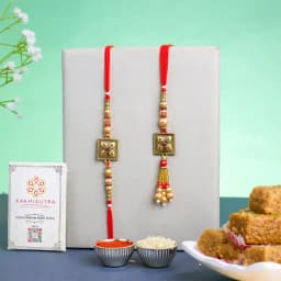 Stylish Kundan Rakhi N Milk Cake Combo 1